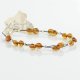 Olive cognac amber bracelet with wire